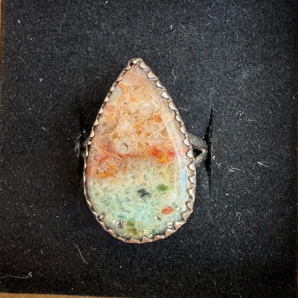 .925 sterling silver Sonora sunset chrysocolla size 8.5